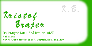 kristof brajer business card